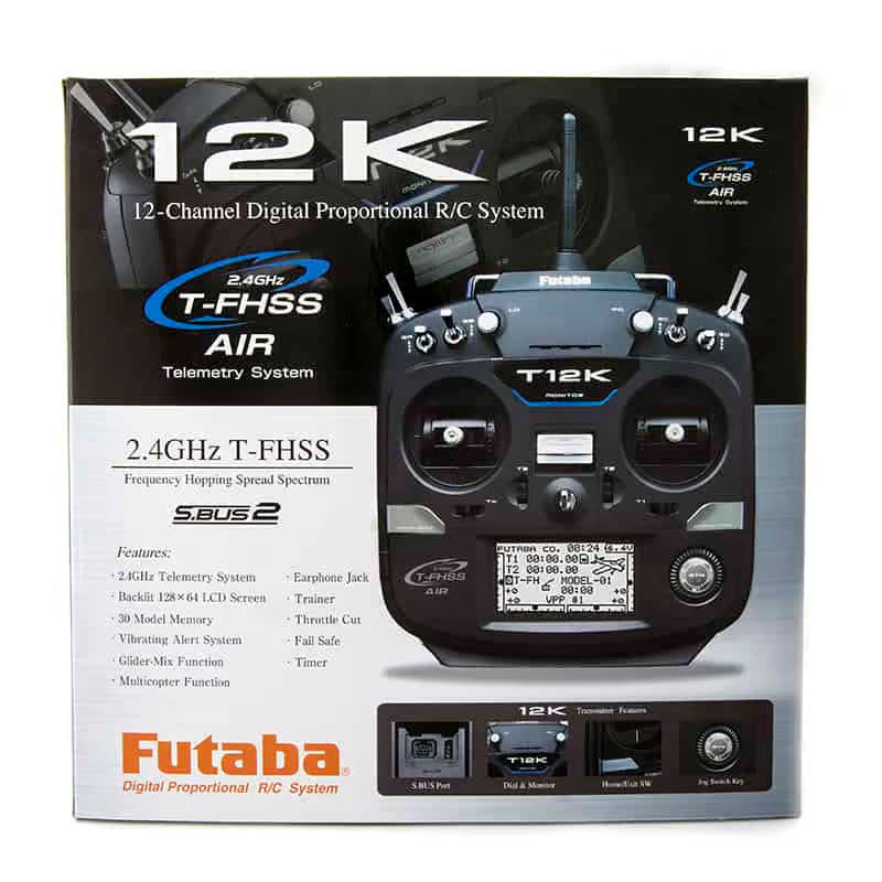 FUTABA TRANSMITTER 12K WITH R3008SB – 14CHANNEL DIGITAL PROPORTIONAL RC SYSTEM