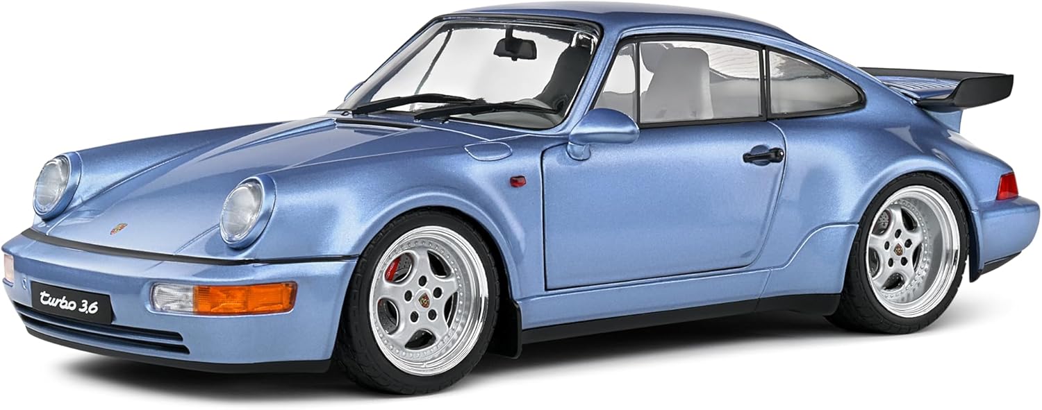 Solido: Porsche 911 (964) Turbo Blue Diecast Car – 1990  1/18