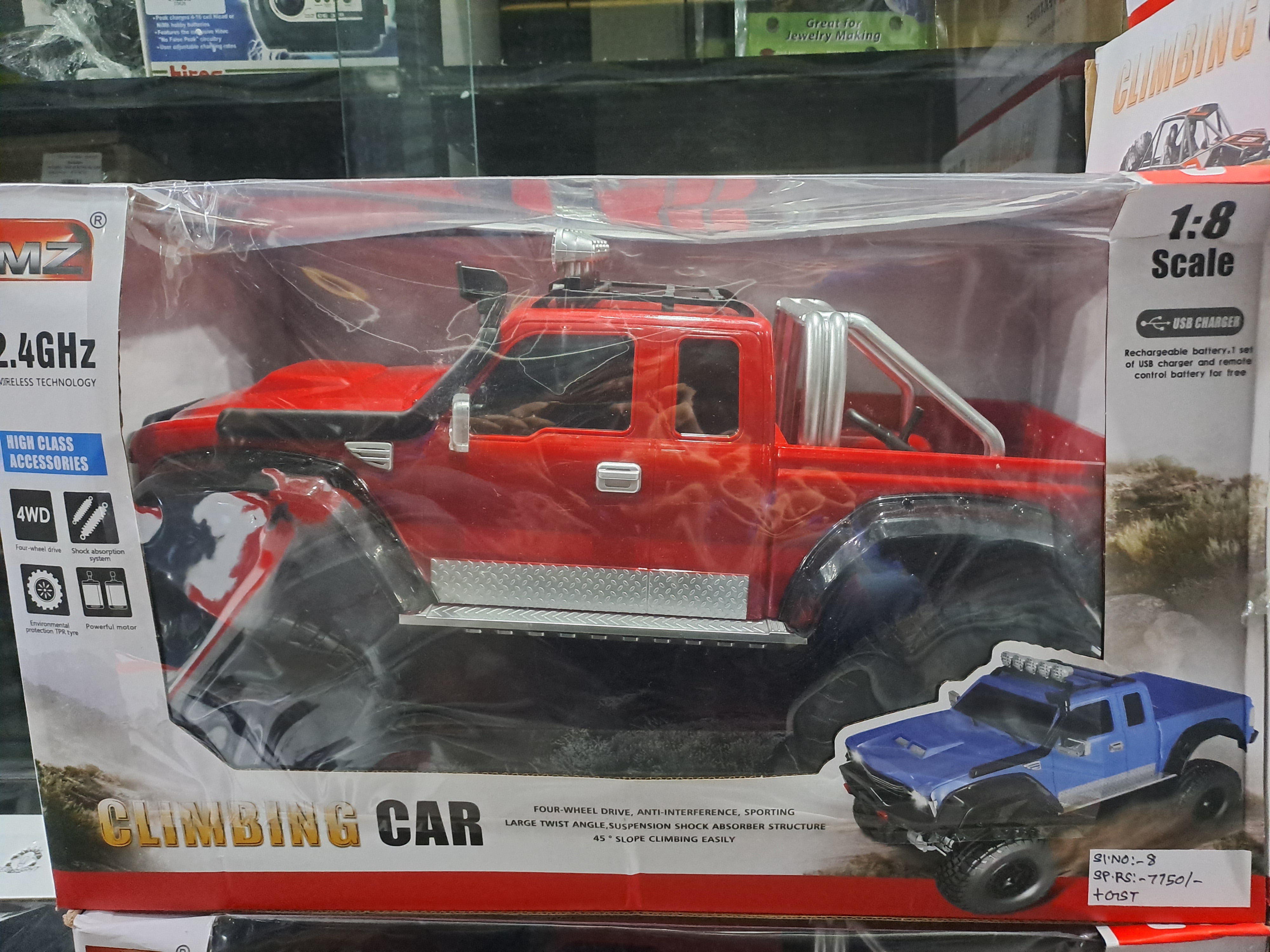 Off-Road Car R/C 2.4G Climbing Car 1:8 Blue 4X4