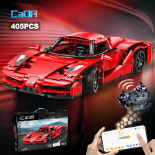 Cada 405Pcs Phone APP Remote Control Red Blade Sports Car Building Blocks City Expert RC Racing Car Bricks Toys