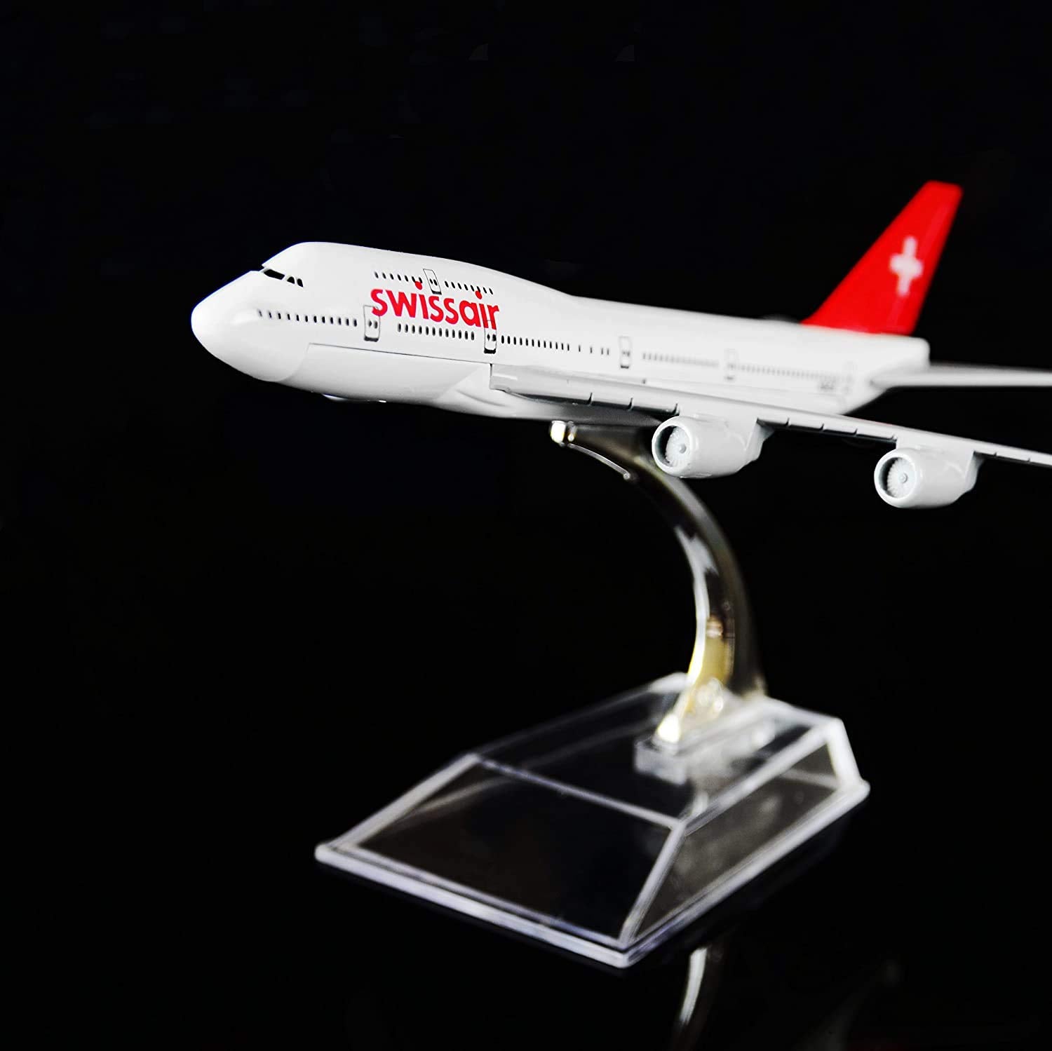 AIRPLANE METAL DIECAST SWISS B747 16CM