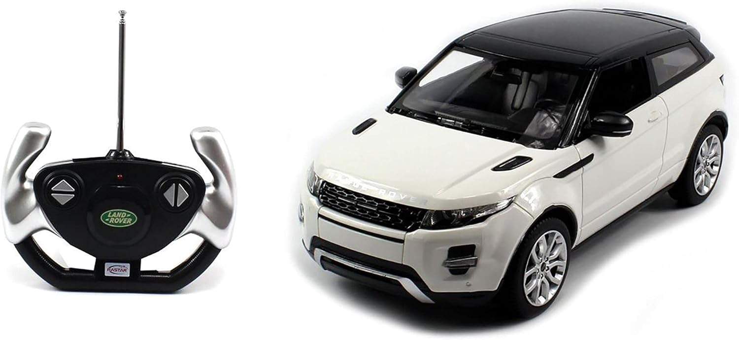 RASTAR 47900 AUTHORIZED 1:14 LAND ROVER RANGE ROVER EVOQUE RC TOY CAR WITH LED LIGHTS (WHITE) + WORLDWIDEA (WHITE)