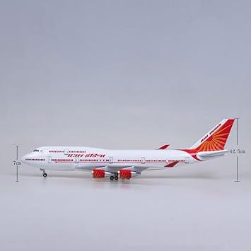 AIRPLANE DIECAST METAL AIR INDIA B747 RESIN WITH LED 47CM