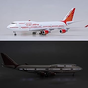 AIRPLANE DIECAST METAL AIR INDIA B747 RESIN WITH LED 47CM