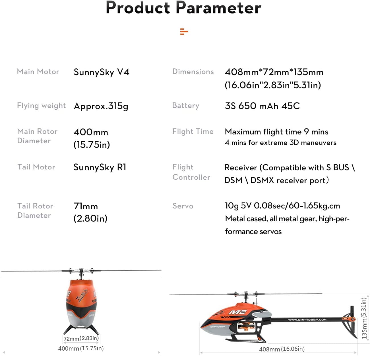 OMP HOBBY M2 EVO BNF ELECTRIC HELICOPTER