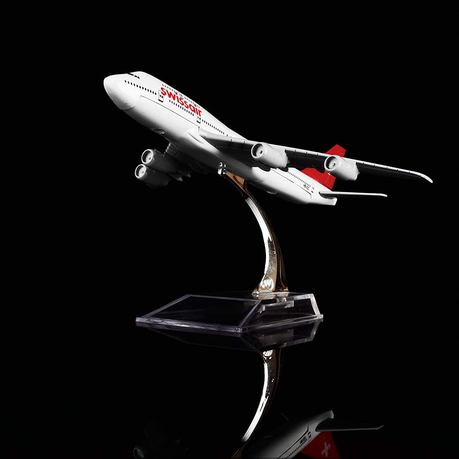 AIRPLANE METAL DIECAST SWISS B747 16CM