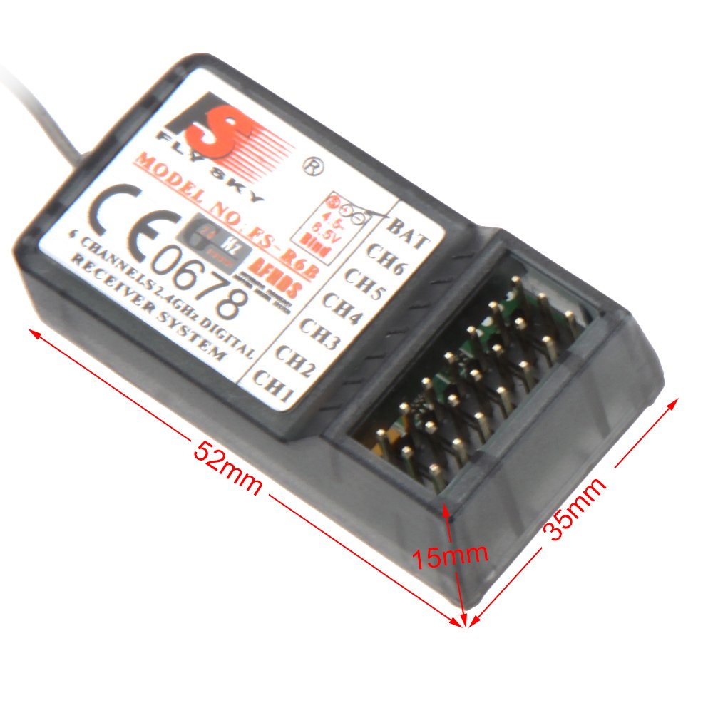 FS-R6B FLYSKY 2.4GHZ 6CH RECEIVER FOR RC FS-CT6B TH9X