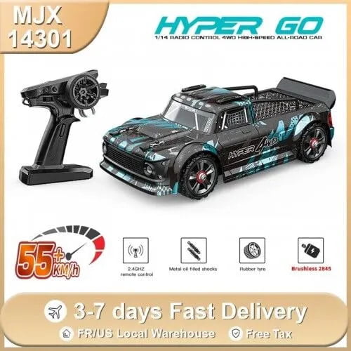 HYPER GO MJX 14301, 1/14 BRUSHLESS RC 4WD HIGH SPEED OFF-ROAD DRIFT CAR COMBO