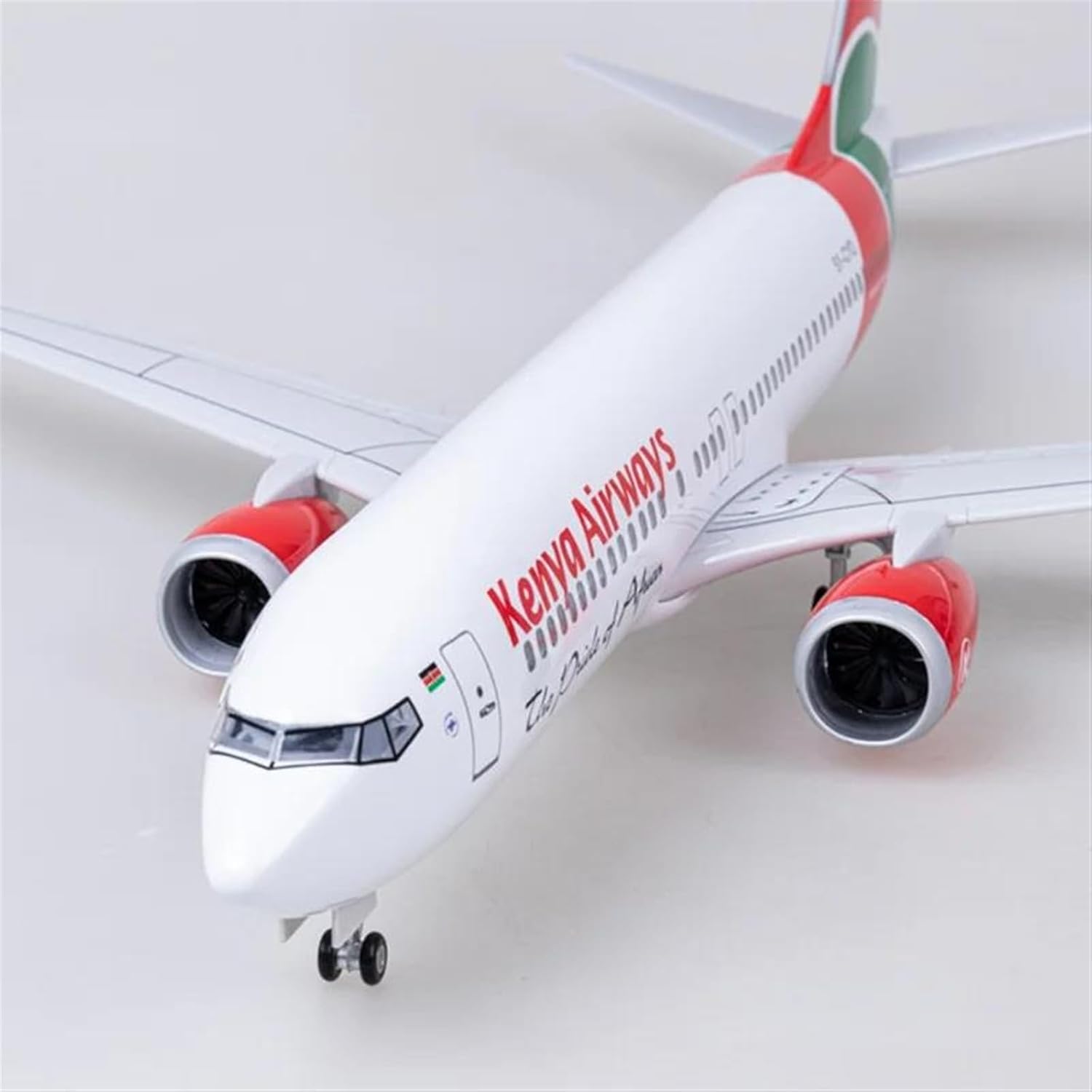 AIRPLANE DIECAST METAL KENYA AIRWAYS B737 RESIN WITH LED 47CM