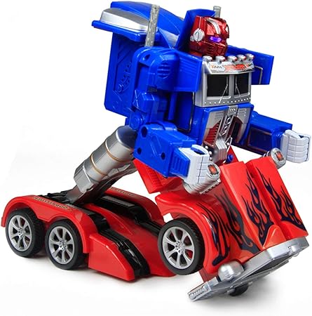 YARMOSHI Transforming Robot Truck 2 In 1 Action Figure Red & Blue, Remote Control Fighter Toy