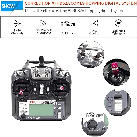 FLYSKY RADIO FS-I6X 10CH 2.4GHZ AFHDS RC TRANSMITTER WITH FS-IA6B RECEIVER