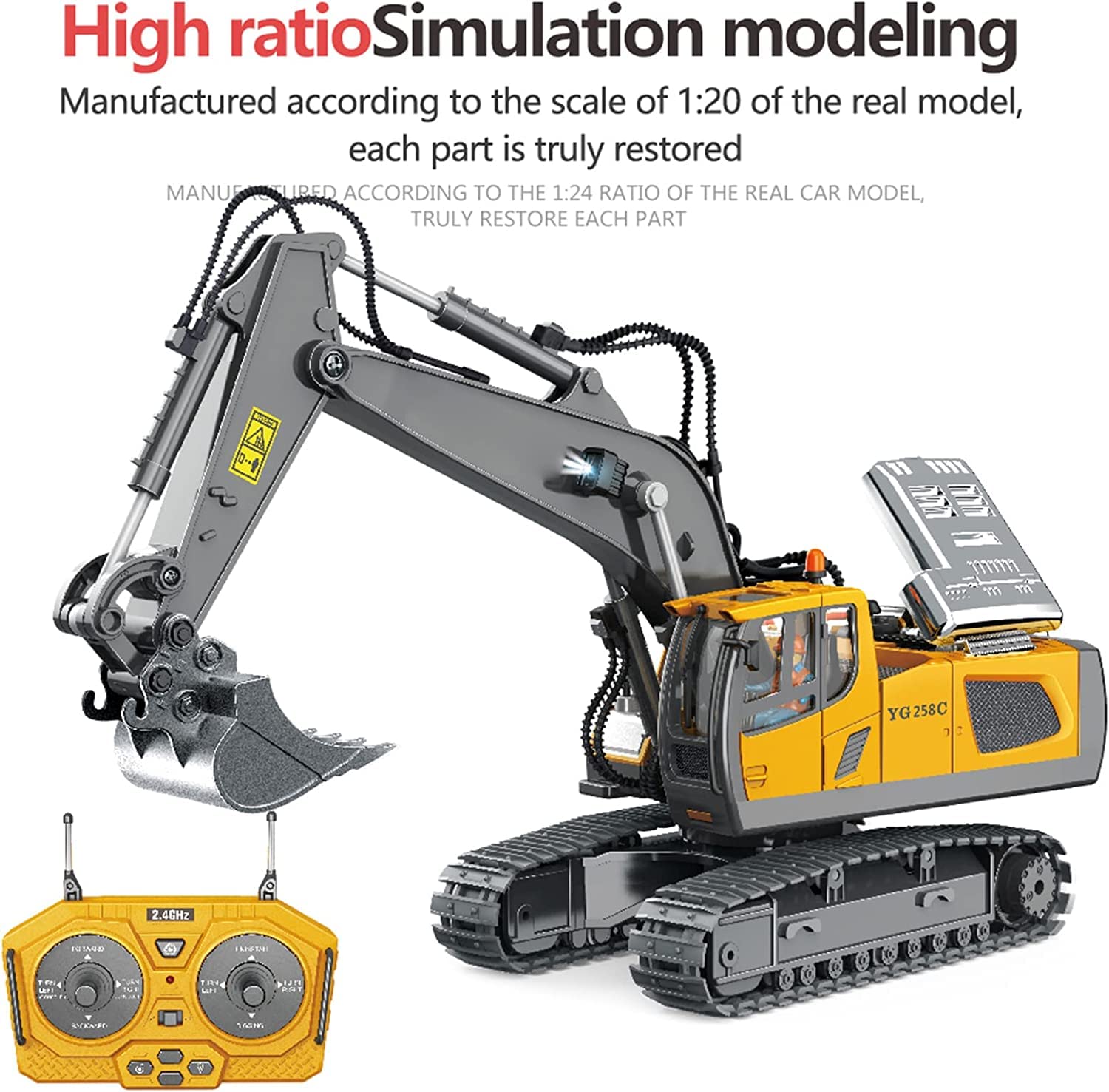 EXCAVATOR TOY RC WITH METAL SHOVEL 13 CHANNEL