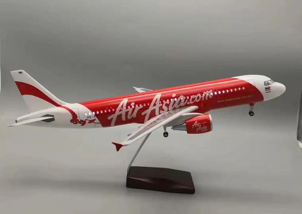 AIRPLANE DIECAST METAL AIR ASIA A320 RESIN WITH LED 47CM