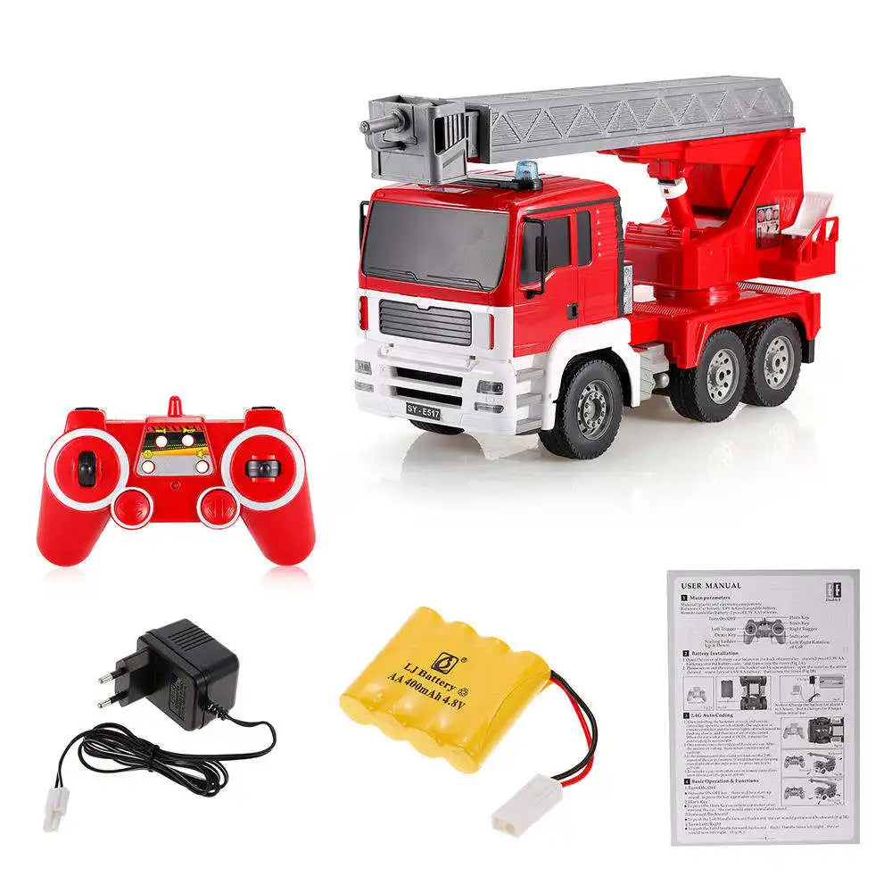 DOUBLE E R/C FIRE TRUCK 1/20 SCALE NO:E517-003 (RED)