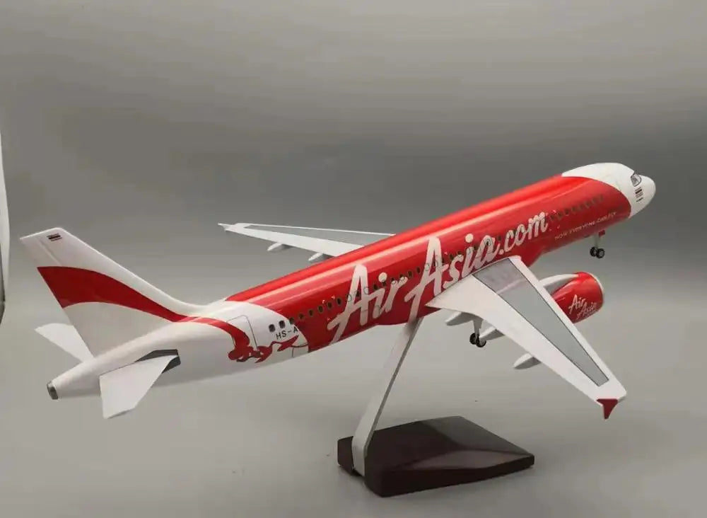 AIRPLANE DIECAST METAL AIR ASIA A320 RESIN WITH LED 47CM