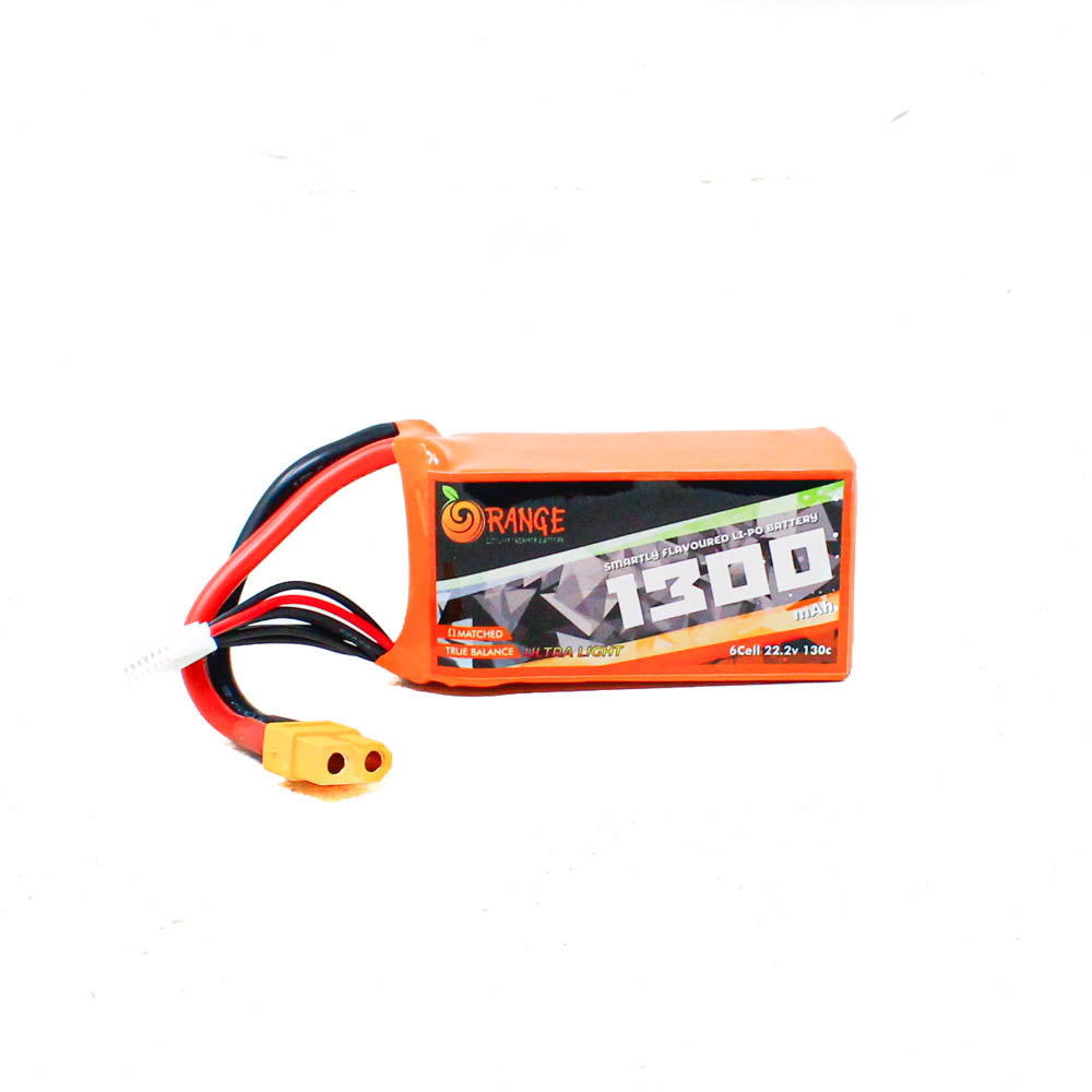 LIPO 22.2V 1300MAH 130C 6S FPV U2 SERIES ORANGE BATTERY