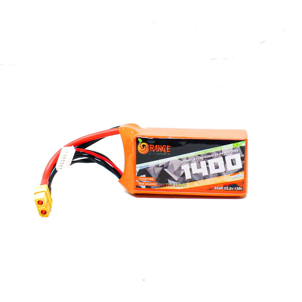 ORANGE 22.2V 1400MAH 130C 6S FPV U2 SERIES LITHIUM POLYMER BATTERY PACK