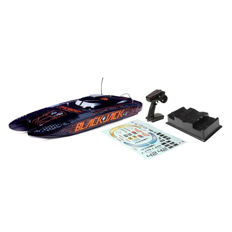 Pro-Boat Blackjack 42″ 8S Brushless Catamaran RTR: Black/Orange