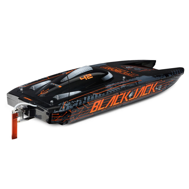 Pro-Boat Blackjack 42″ 8S Brushless Catamaran RTR: Black/Orange