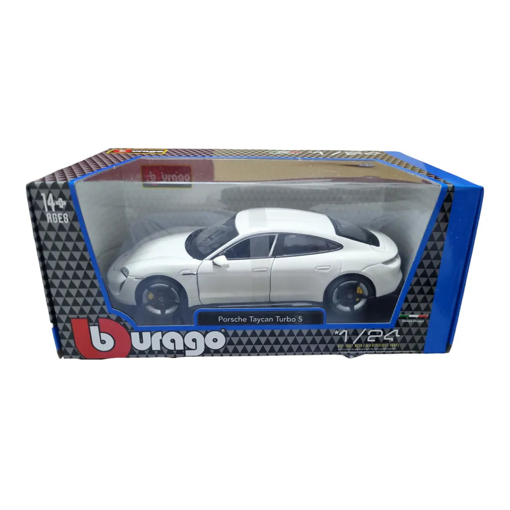 BBURAGO 1/24 SCALE PORSCHE TAYCAN TURBO S (WHITE) DIECAST CAR MODEL