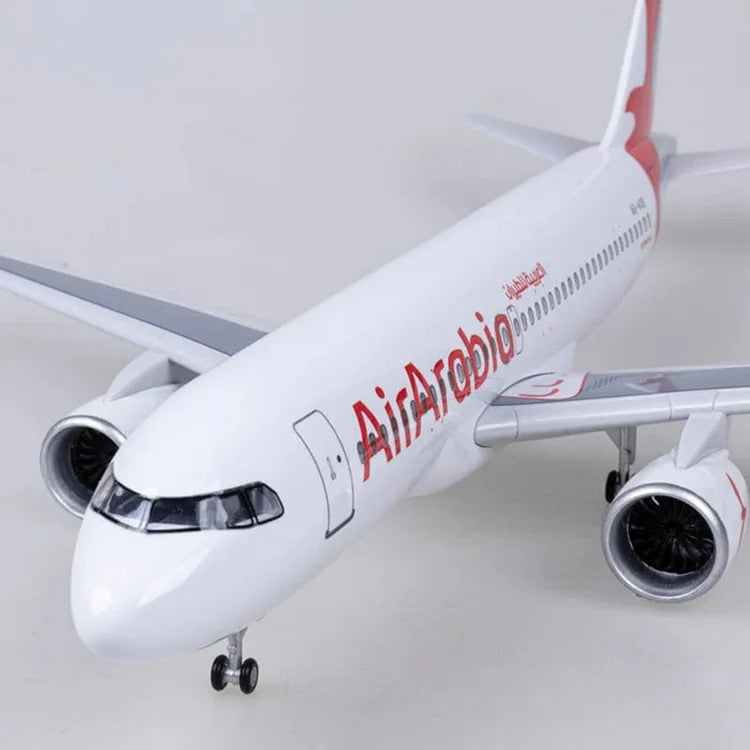 AIRPLANE DIECAST METAL AIR ARABIA A320 RESIN WITH LED 47CM