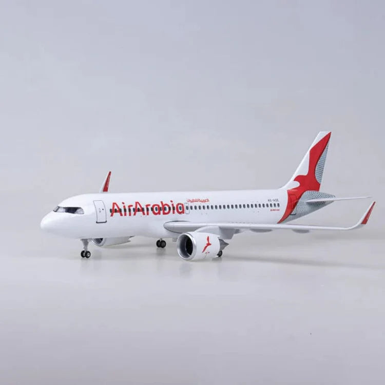 AIRPLANE DIECAST METAL AIR ARABIA A320 RESIN WITH LED 47CM