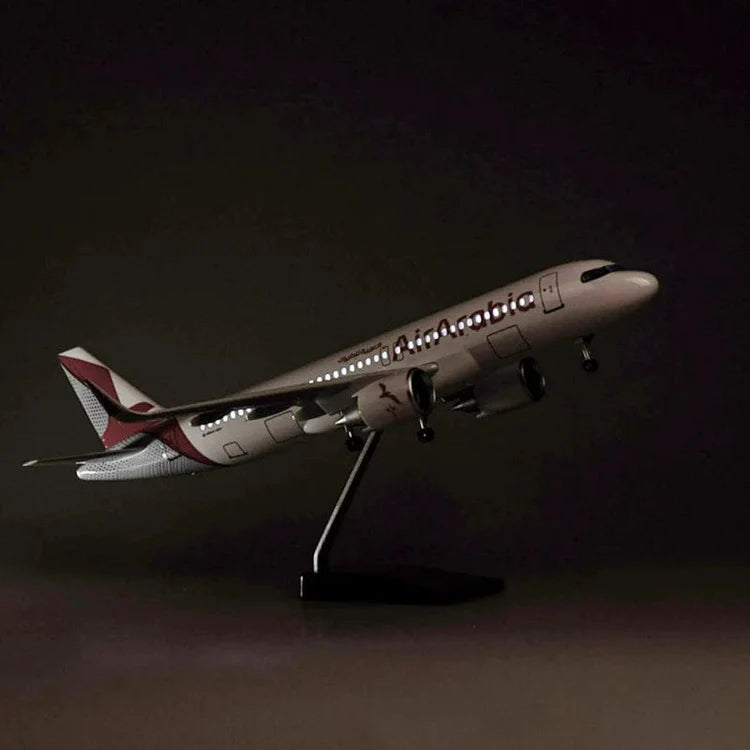 AIRPLANE DIECAST METAL AIR ARABIA A320 RESIN WITH LED 47CM