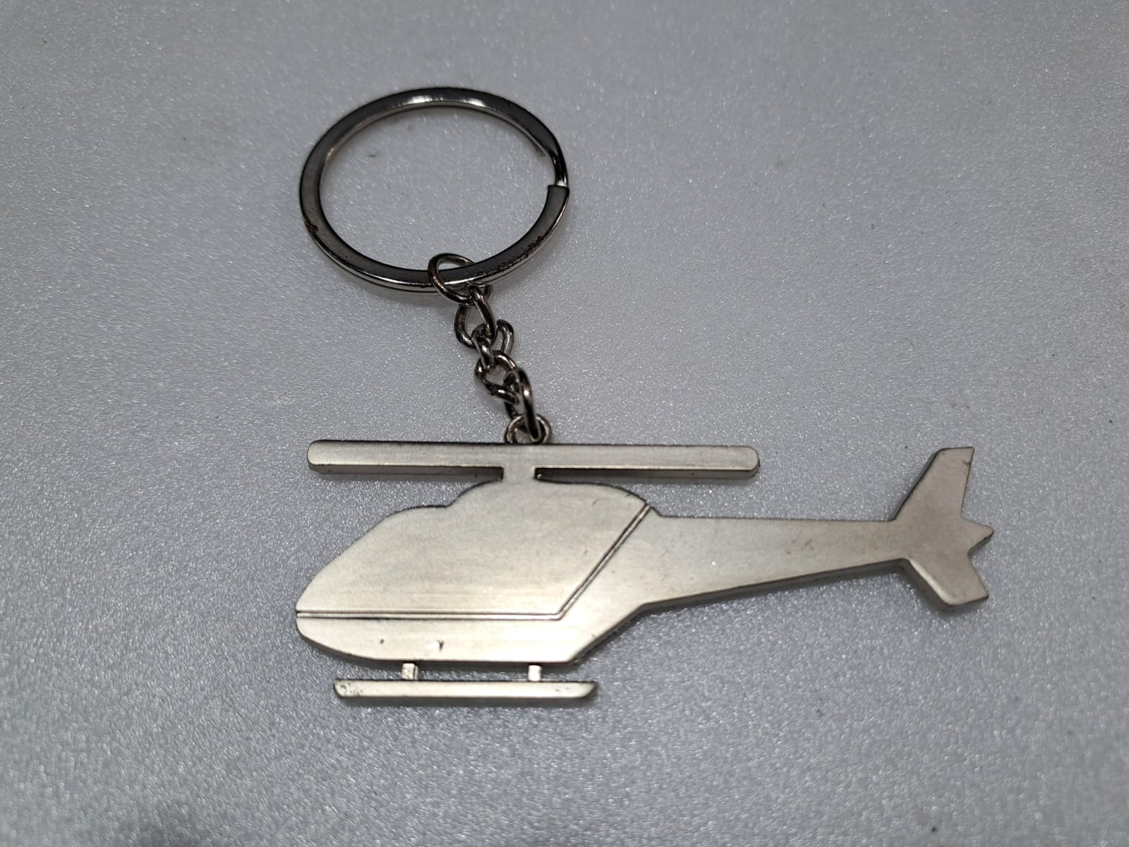 HELICOPTER SILVER METAL KEY CHAIN