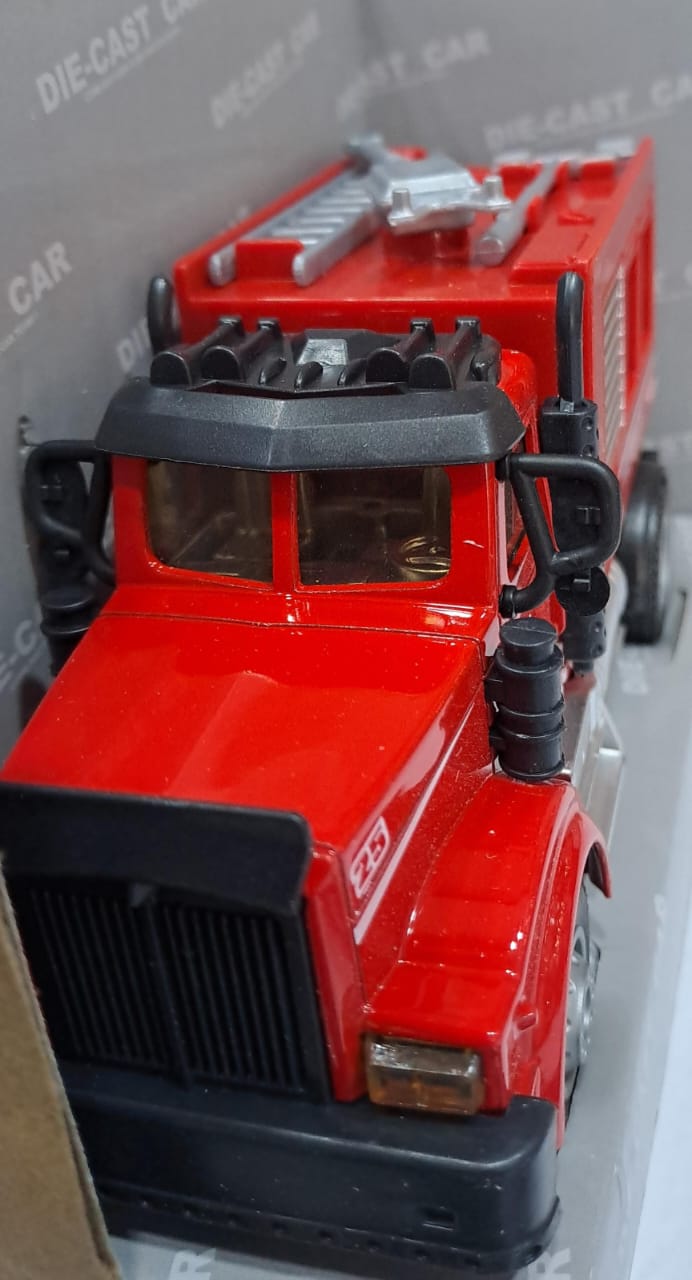 DIE CAST 1:64 RC PULL BACK FIRE BRIGADE TRUCK 6460