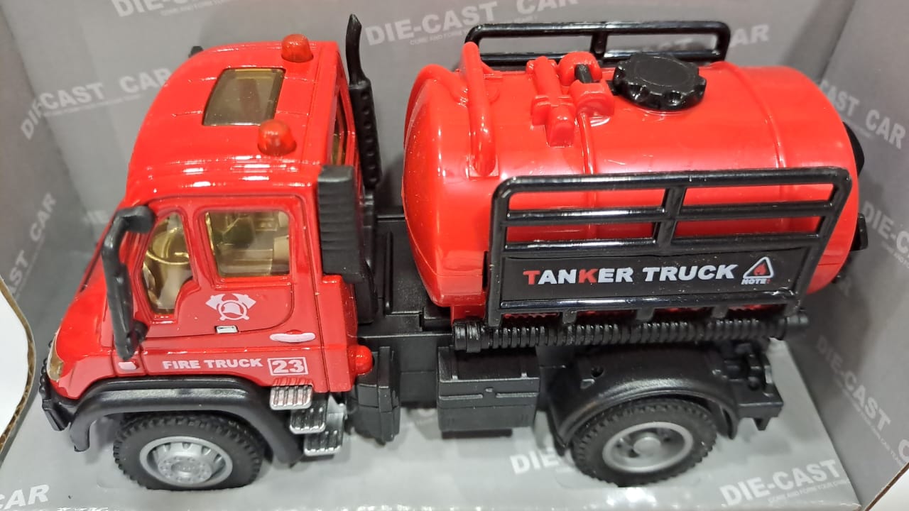 DIE CAST 1:64 RC PULL BACK FIRE TANKER TRUCK 6460