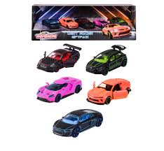 MAJORETTE  LIGHT RACER 5PC SET 7.5CM DIECAST MODEL