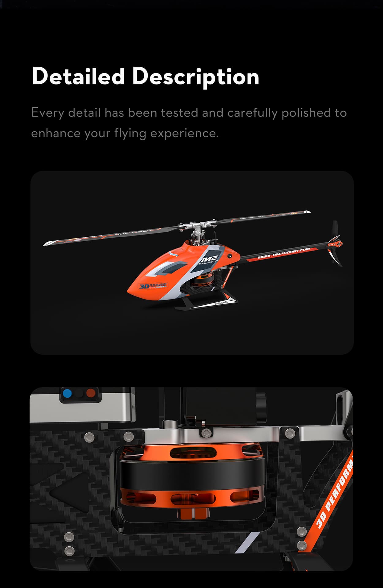 OMP HOBBY M2 EVO- BNF-RC HELICOPTER-CHARM ORANGE