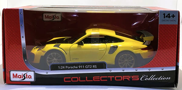 MAISTO 1/24 SCALE PORSCHE 911 GT2 RS (YELLOW) DIECAST CAR MODEL