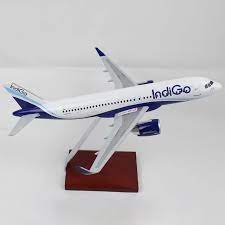 AIRPLANE DIECAST METAL A 320 RESIN INDIGO 47CM MODEL