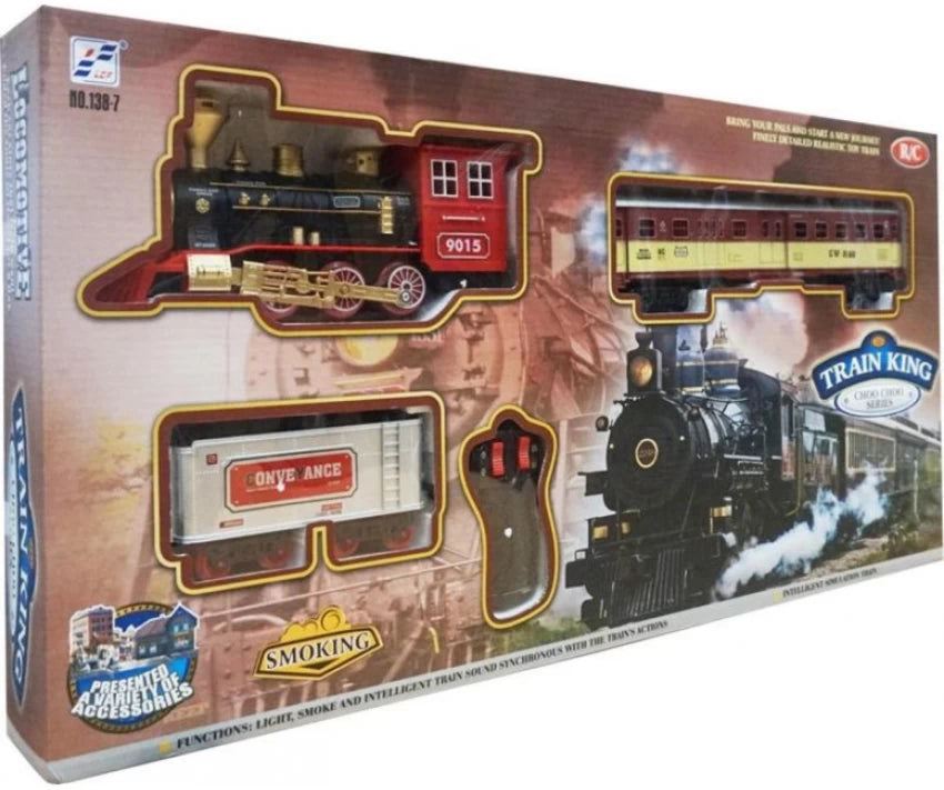 TRAIN KING CHOO CHOO SERIES TOY TRAIN WITH SPRAY,LIGHT & SOUND 138-4