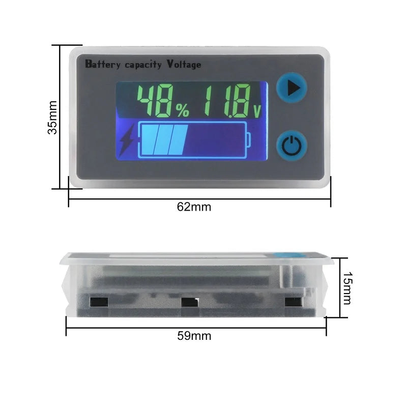 10-100V Universal LCD Car Battery Level, Capacity, Temperature Monitor