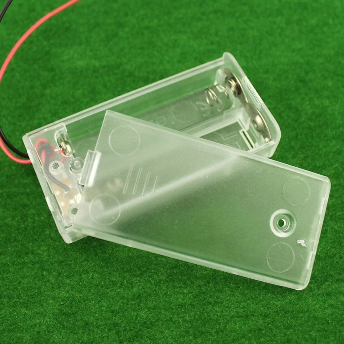 Transparent 2 x AA Battery Holder Box with ON/OFF Switch and Cover