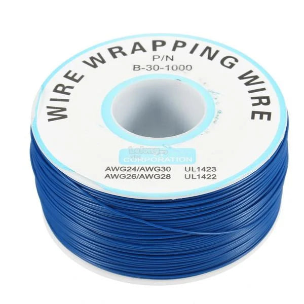 230m P/N B-30-1000 Insulated PVC Coated 30AWG Wire Wrapping Wire-BLUE