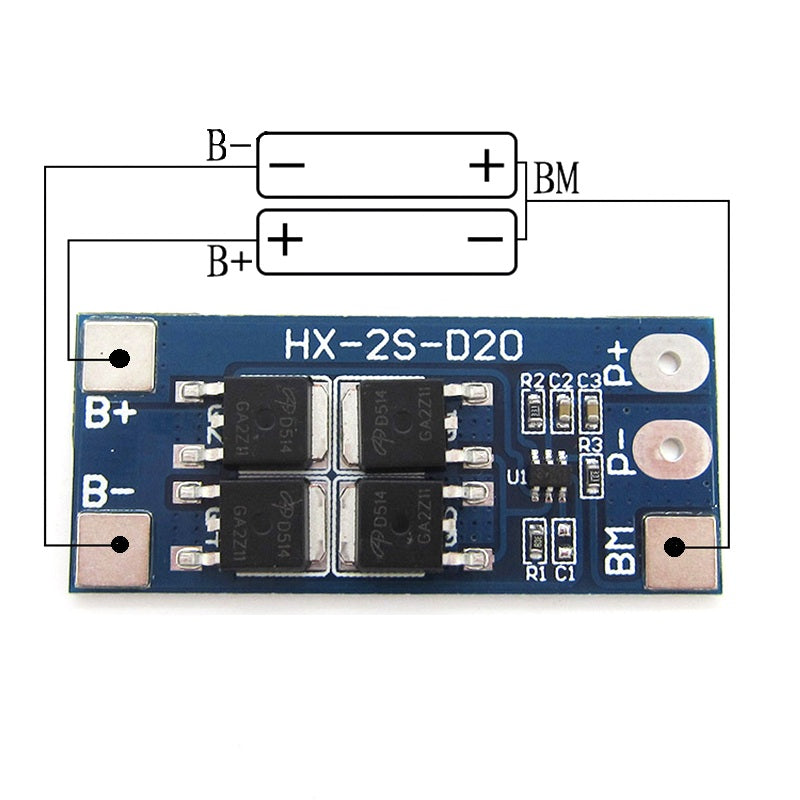 2S 20A 18650 Lithium Battery Protection Board