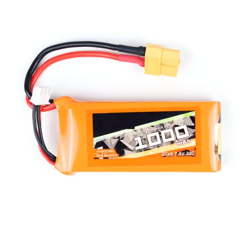 Orange 1000mah 2S 30C/60C Lithium Polymer Battery Pack (LiPo)