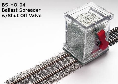 HO SCALE BALLAST SPREADER WITH SHUT OFF