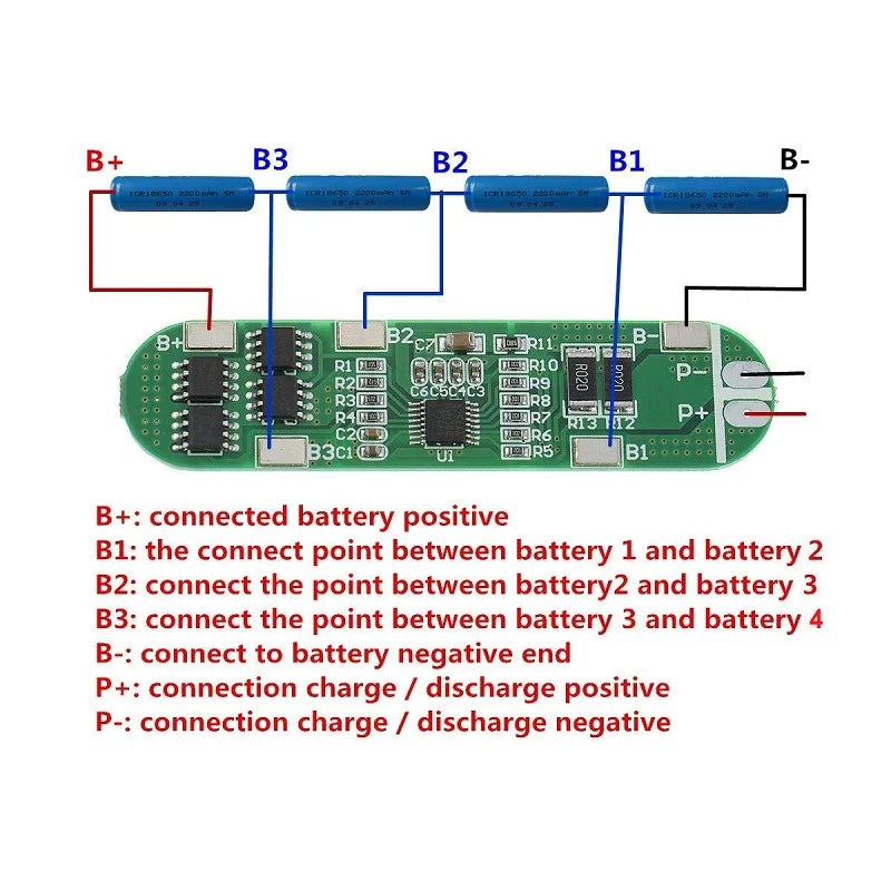 4S 10A 18650 Lithium Battery Protection Board