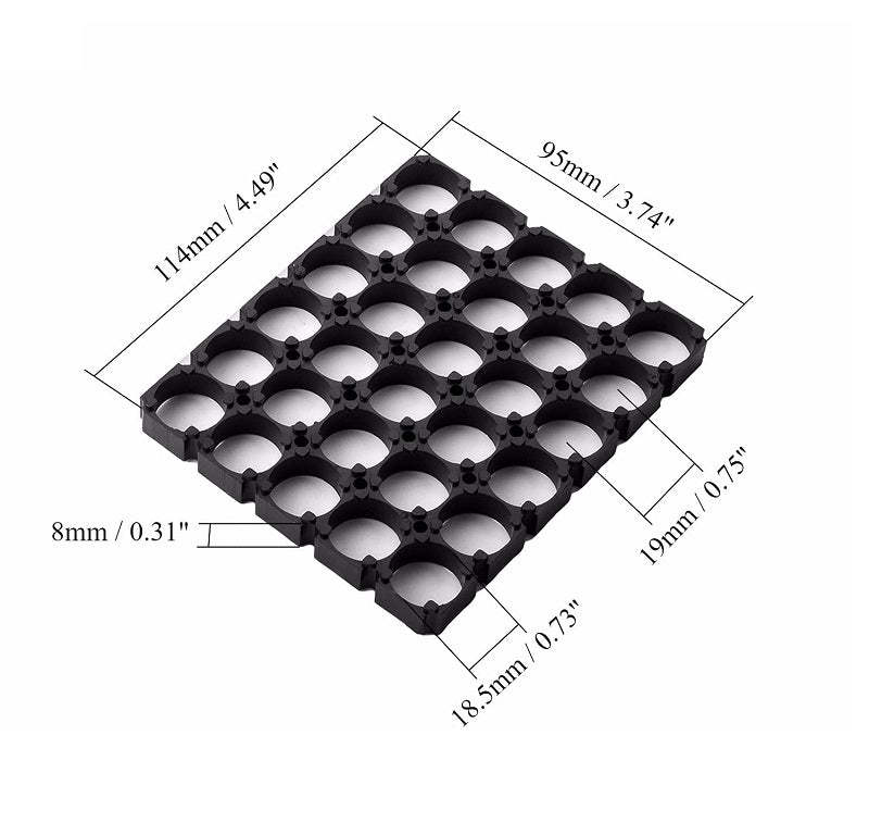 5 X 6 18650 Battery, Holder with 18.5MM, Bore Diameter