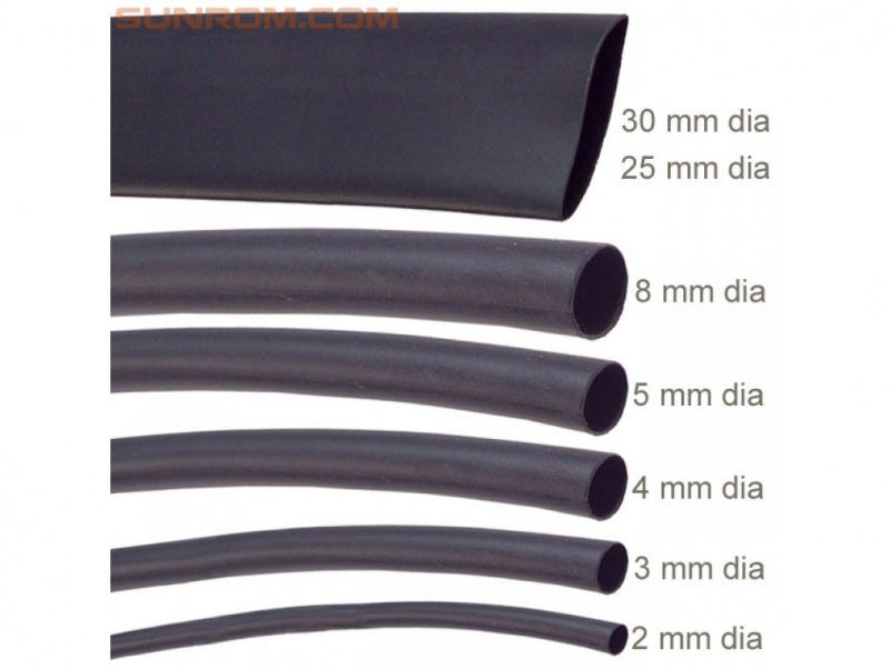 Heat Shrink Sleeve 10mm Black 1meter Industrial Grade WOER (HST)