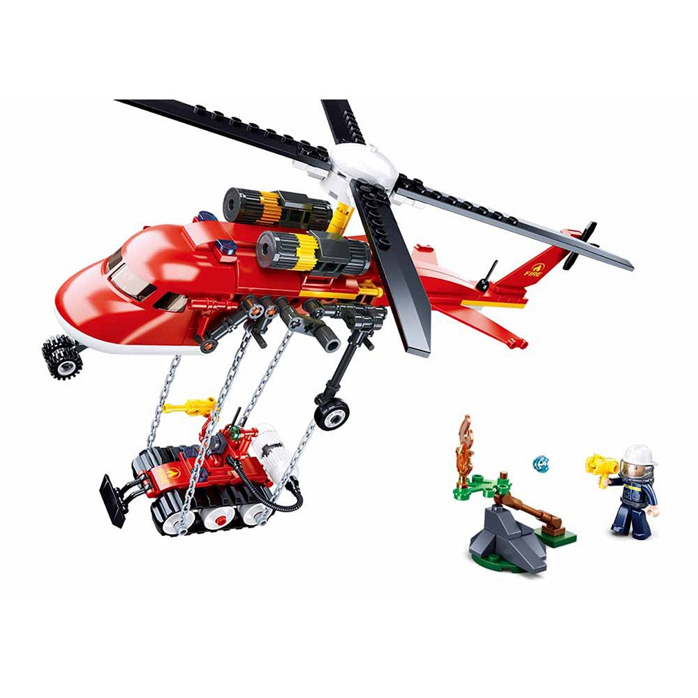 Sluban Fire Helicopter Building Blocks (325 Pcs) for Age 8+ years