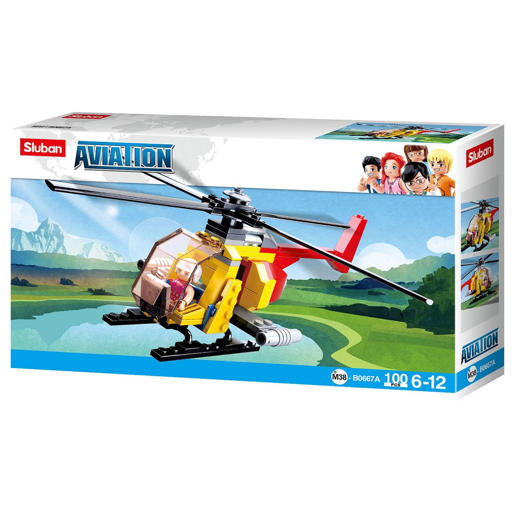 Sluban Helicopter Building Blocks (100 Pcs) for Age 6+ Years