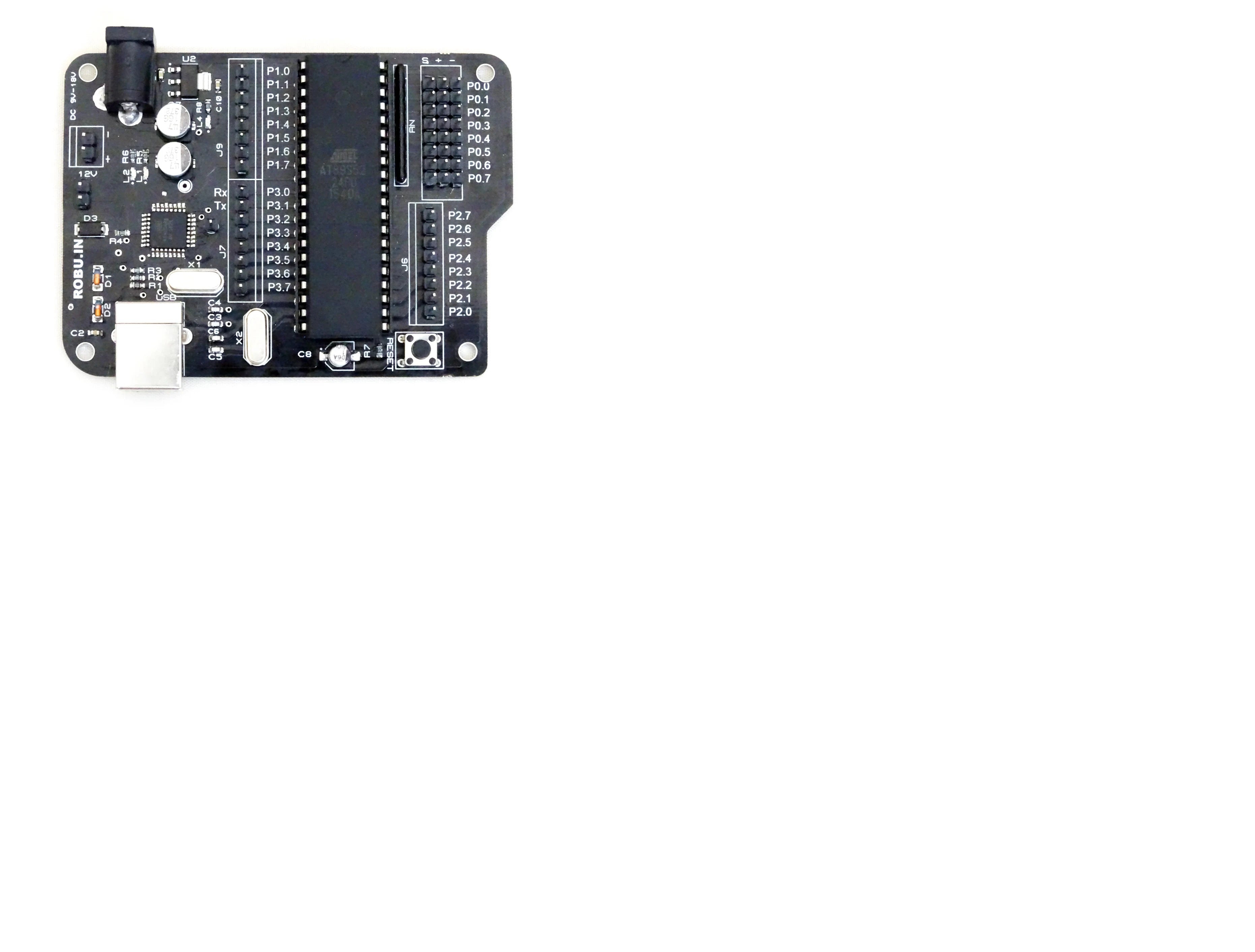 SmartElex Aryabhatta 8051 Microcontroller Development Board AT89S52 with Onboard USB Programmer