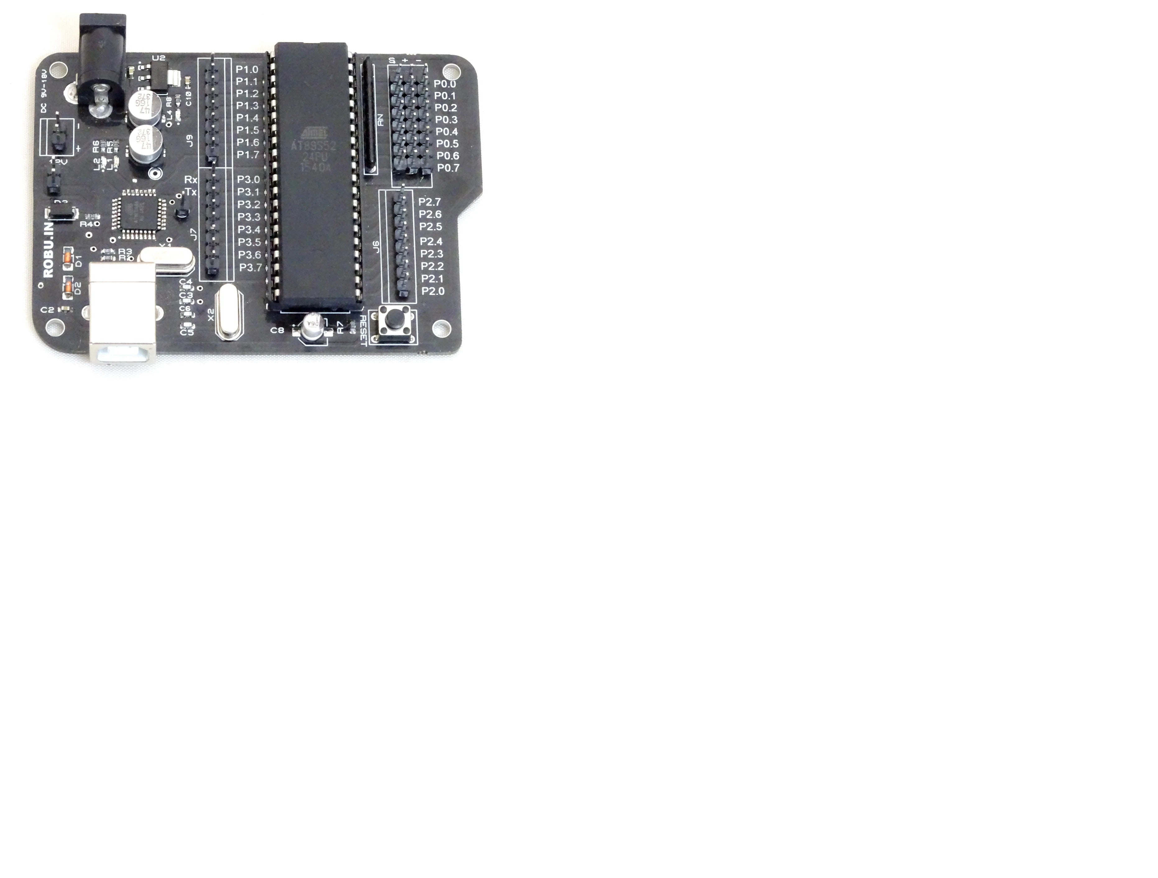 SmartElex Aryabhatta 8051 Microcontroller Development Board AT89S52 with Onboard USB Programmer