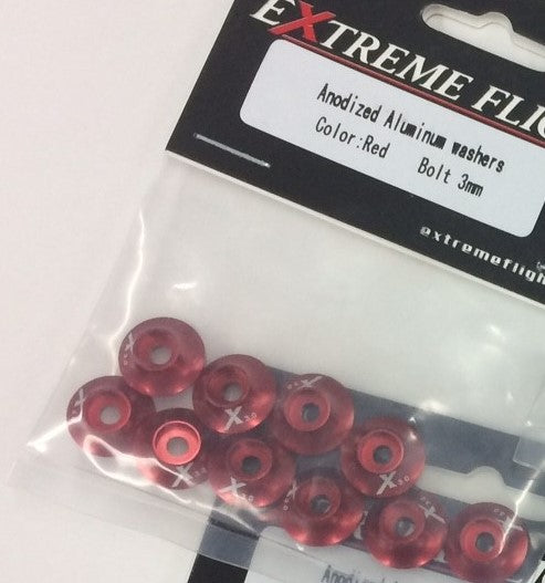 Extreme Flight Washer with O ring 3mm - Red 10pcs