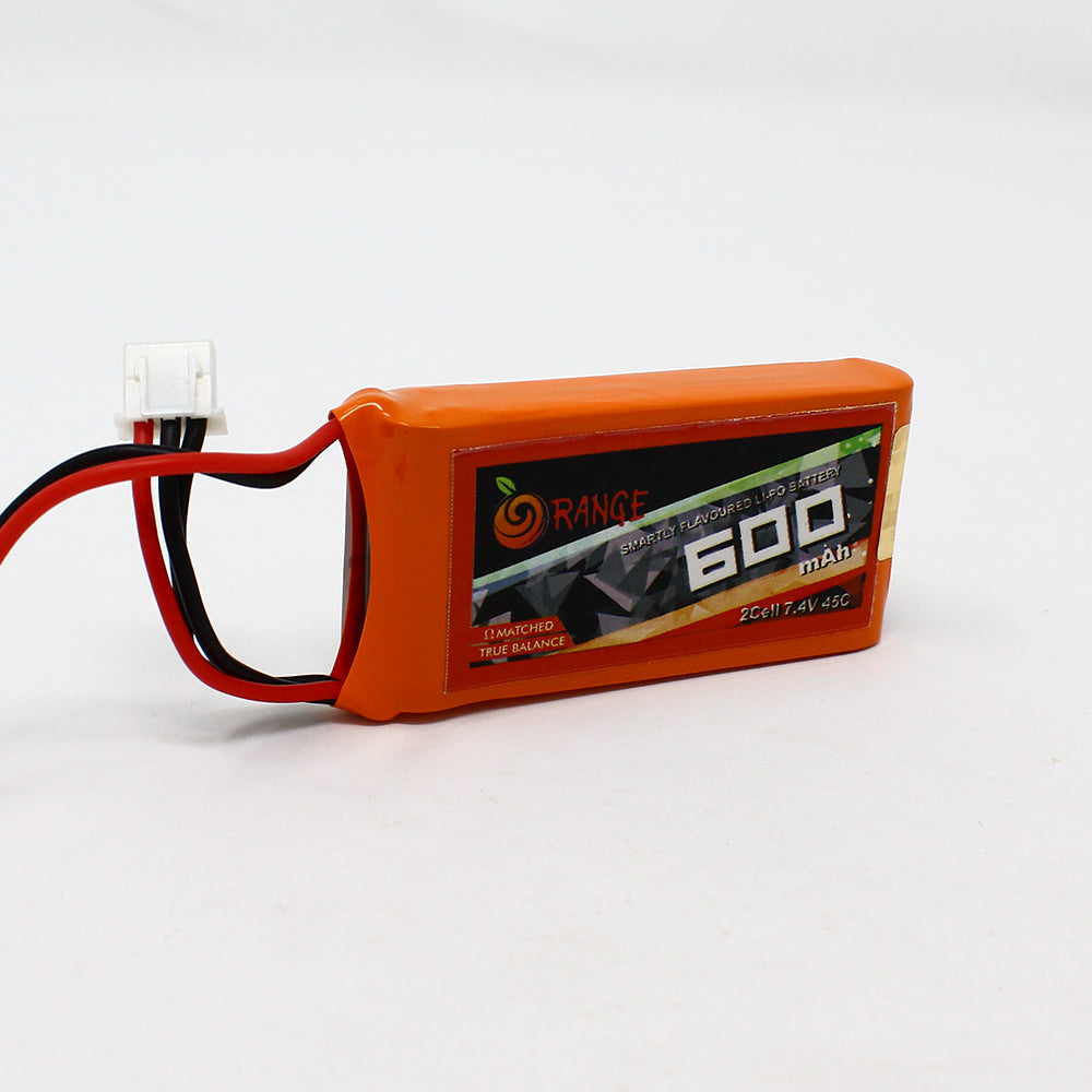 Orange 600mAh 2s 45c/90c Lithium Polymer Battery Pack (Lipo)